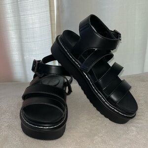Black Strappy Platform Sandals